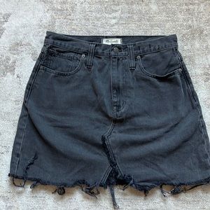 Black washed women’s denim skirt